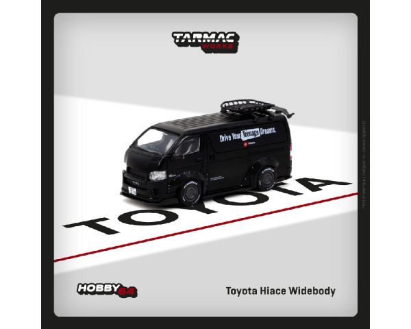 Tarmac Works 1:64 Toyota Hiace Widebody with Rack – Black – Hobby64 Discount