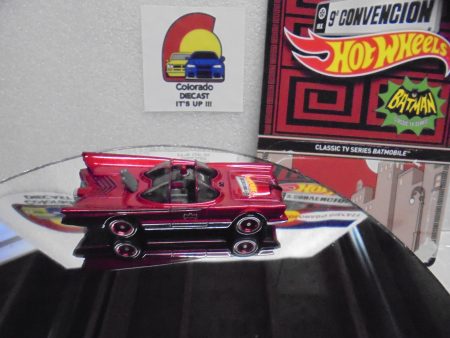 LOOSE HOT WHEELS MEXICO CONVENTION RED BATMOBILE W RR S & CARD For Cheap