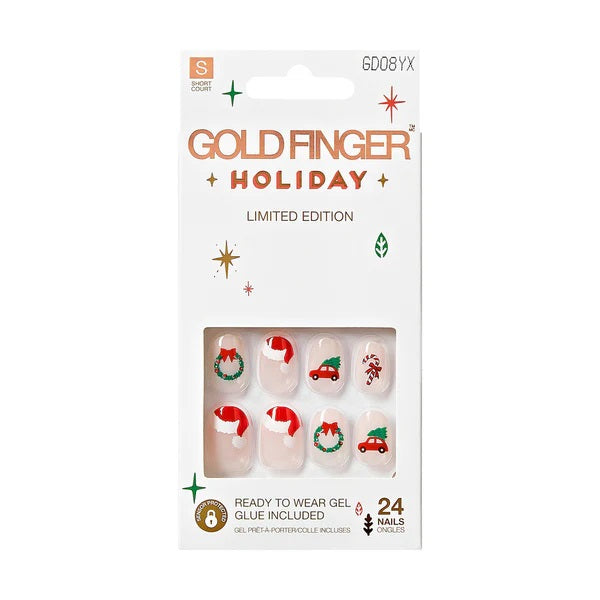 Gold Finger HD Holiday Design Nails Online