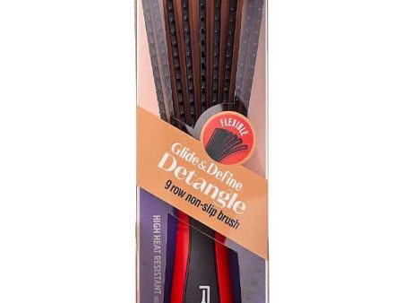 Red by Kiss Glide and Define Detangle 9-Row Non-Slip Brush HH62 Cheap