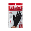 RED Black Vinyl Gloves 8 pcs Large Hot on Sale