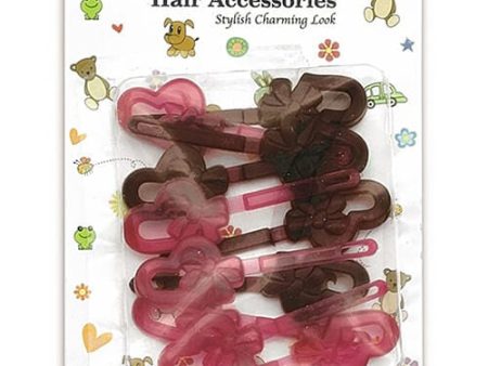 Beauty Town Heart Hair Barrettes - Blush Plum Online now