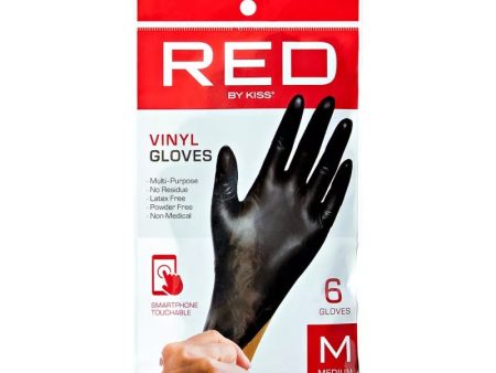 Red by Kiss: 6pcs Black Vinyl Gloves - Medium #VGL02 Online now