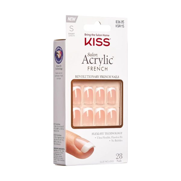 Kiss Salon Acrylic French Nails Bonjour KSA15 on Sale