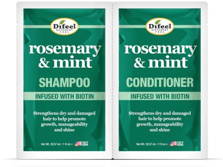 Difeel Rosemary Mint With Biotin Shampoo & Conditioner Combo Packet Online Sale