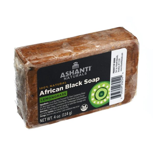 Ashanti Naturals African Black Soap Lemongrass 4 oz For Discount