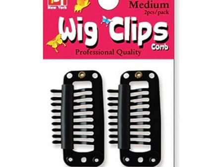 Beauty Town #01554 Black Comb Medium Wig Clips 2ct For Sale