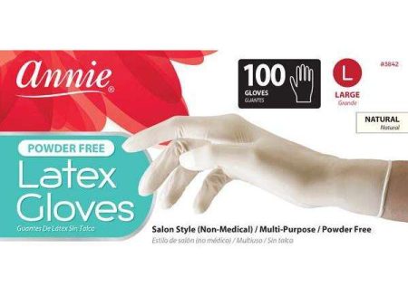 Annie Latex Gloves Powder Free 100Ct (L) - 3842 For Discount