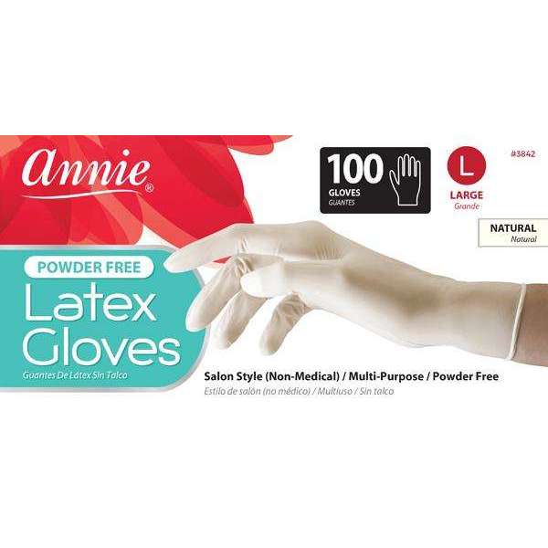 Annie Latex Gloves Powder Free 100Ct (L) - 3842 For Discount