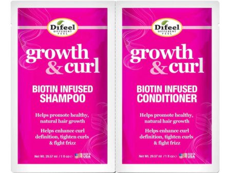 Difeel Growth & Curl With Biotin Shampoo & Conditioner Combo Packet Supply