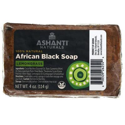 Ashanti Naturals African Black Soap Lemongrass 4 oz For Discount