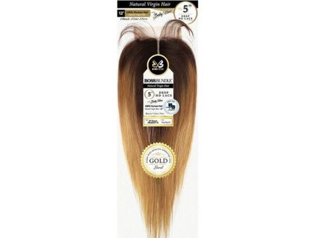 Bobbi Boss Bundle Human 5  Deep Lace Part Closure - Straight 12 #BNCST12 For Cheap