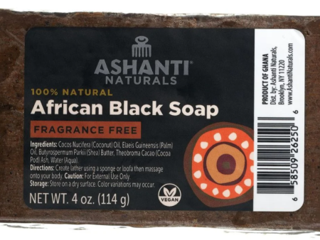 Ashanti Naturals African Black Soap Bar Fragrance Free 4 oz Fashion