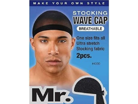 Annie Mr. Durag Breathable Stocking Wave Cap Black 2 PCS #4330 Cheap