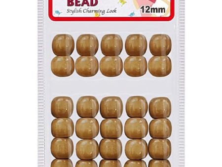 Beauty Town Brown 12mm Wooden Beads - 35 pcs #07544 Online Hot Sale