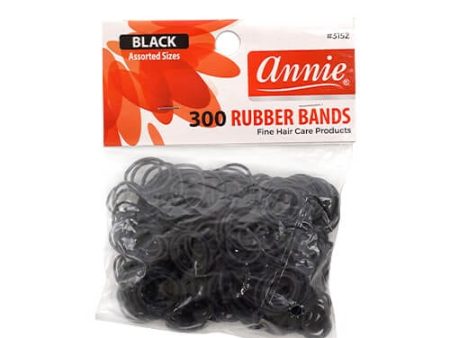 Annie #3152 Rubber Bands Black Assorted Sizes 300 ct Online Sale