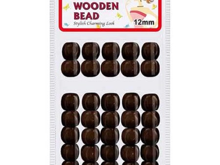 Beauty Town Dark Brown 12mm Wooden Beads – 35 pcs #07545 Online now