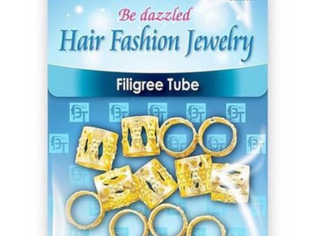 Beauty Town Gold 8mm Filigree Tube - 12 pcs #07801 Online Sale