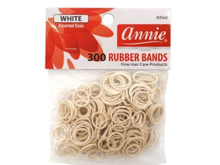 Annie #3148 Rubber Bands White Assorted Sizes 300 ct Online Sale