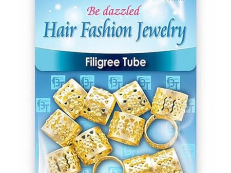 Beauty Town Gold 10mm Filigree Tube - 12 pcs #07803 Online now