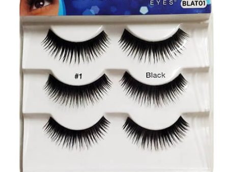 Broadway Eyes 100% Human Strip Lashes #1 - 3x Pack Online Sale