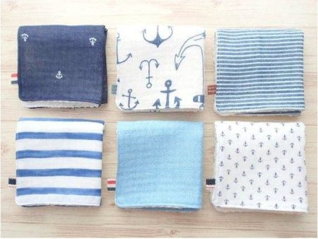 Jingle Baby Wipe Cloth Set of 6 - Japanese Double Gauze Soft Muslin - Anchor Supply